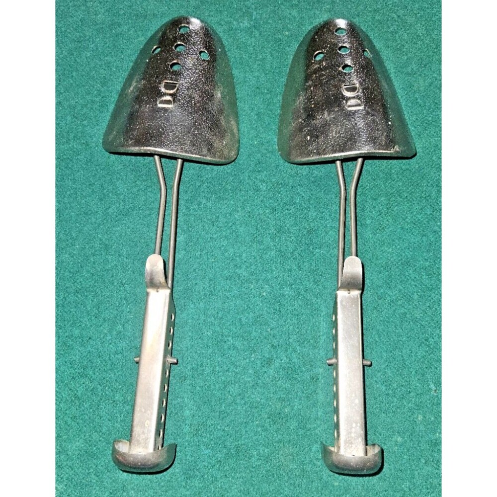 EKCO Hammered Metal Adjustable Shoe Tree Shaper Stretcher Vintage Pair 3.5'' W